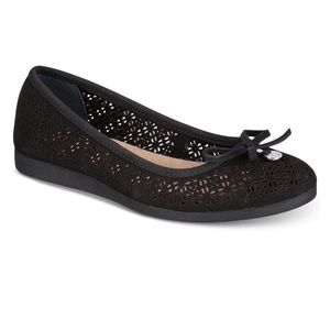 Memory Foam Perforated Ballet Flats Wide Size